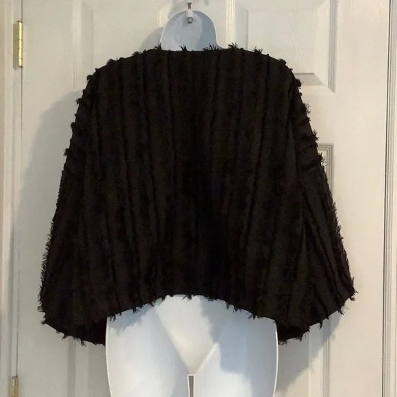 NWT A NEW DAY Black Fringe Whimsical Whimsigoth Evening Glam Jacket/Shrug OSFM - Picture 4 of 7
